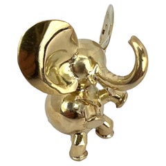 Vintage Large Lucky Elephant 14K Yellow Gold Charm Pendant