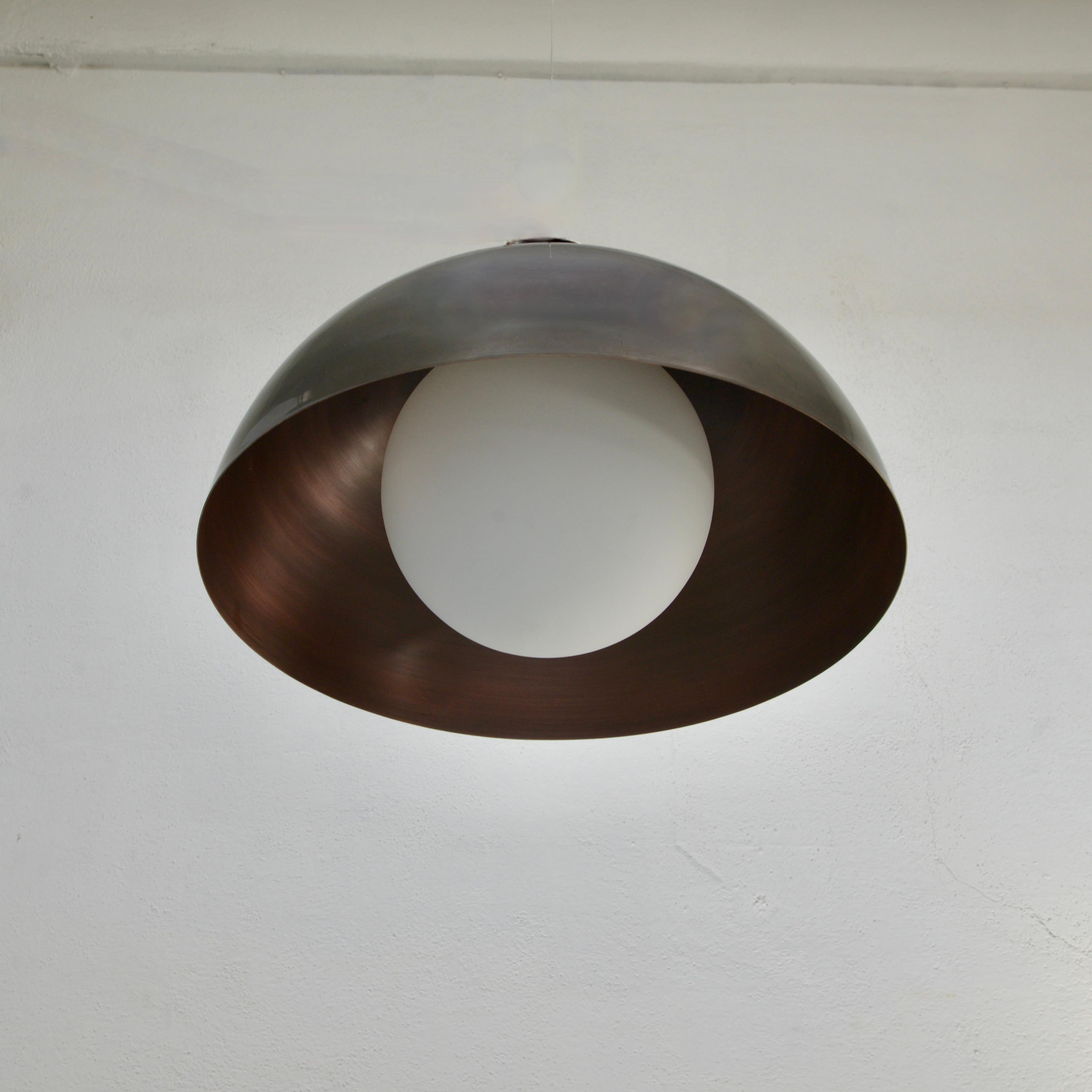 Mid-Century Modern Large LUdome Copper Flush Mount For Sale
