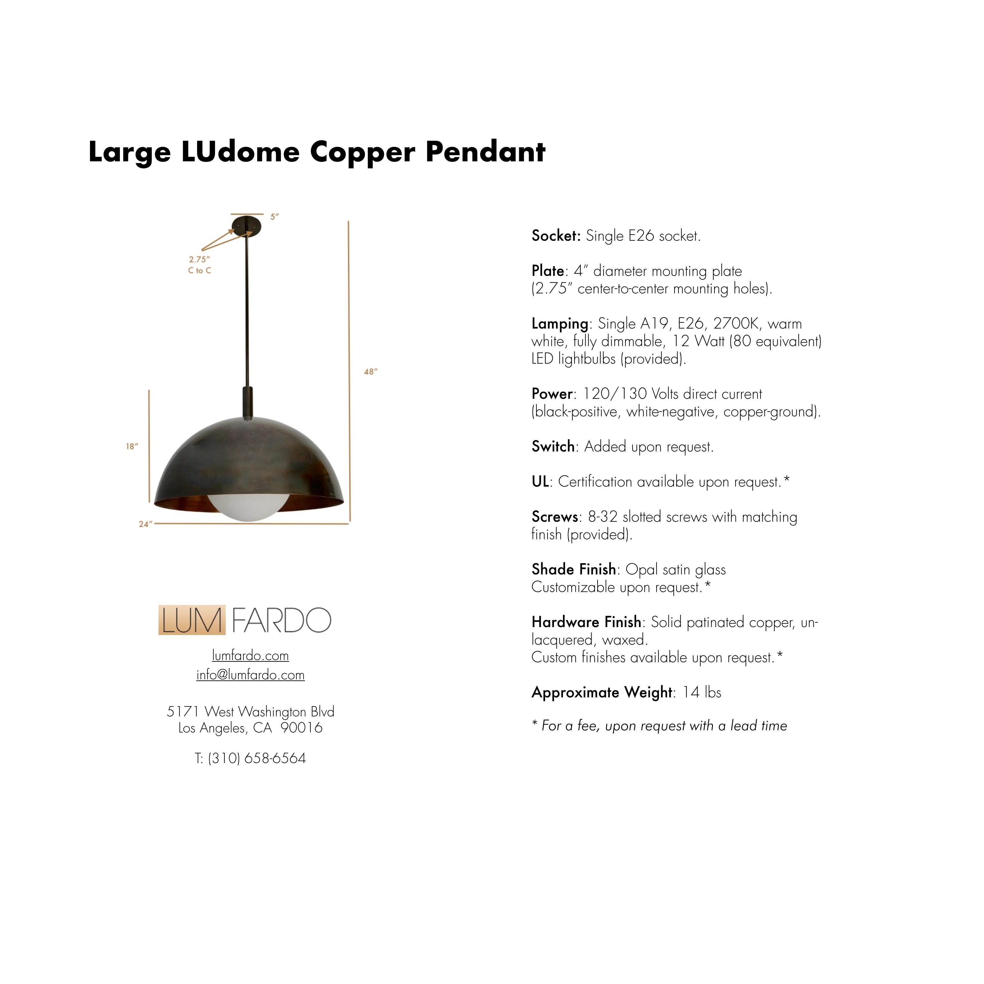 Large LUdome Copper Pendant For Sale 6