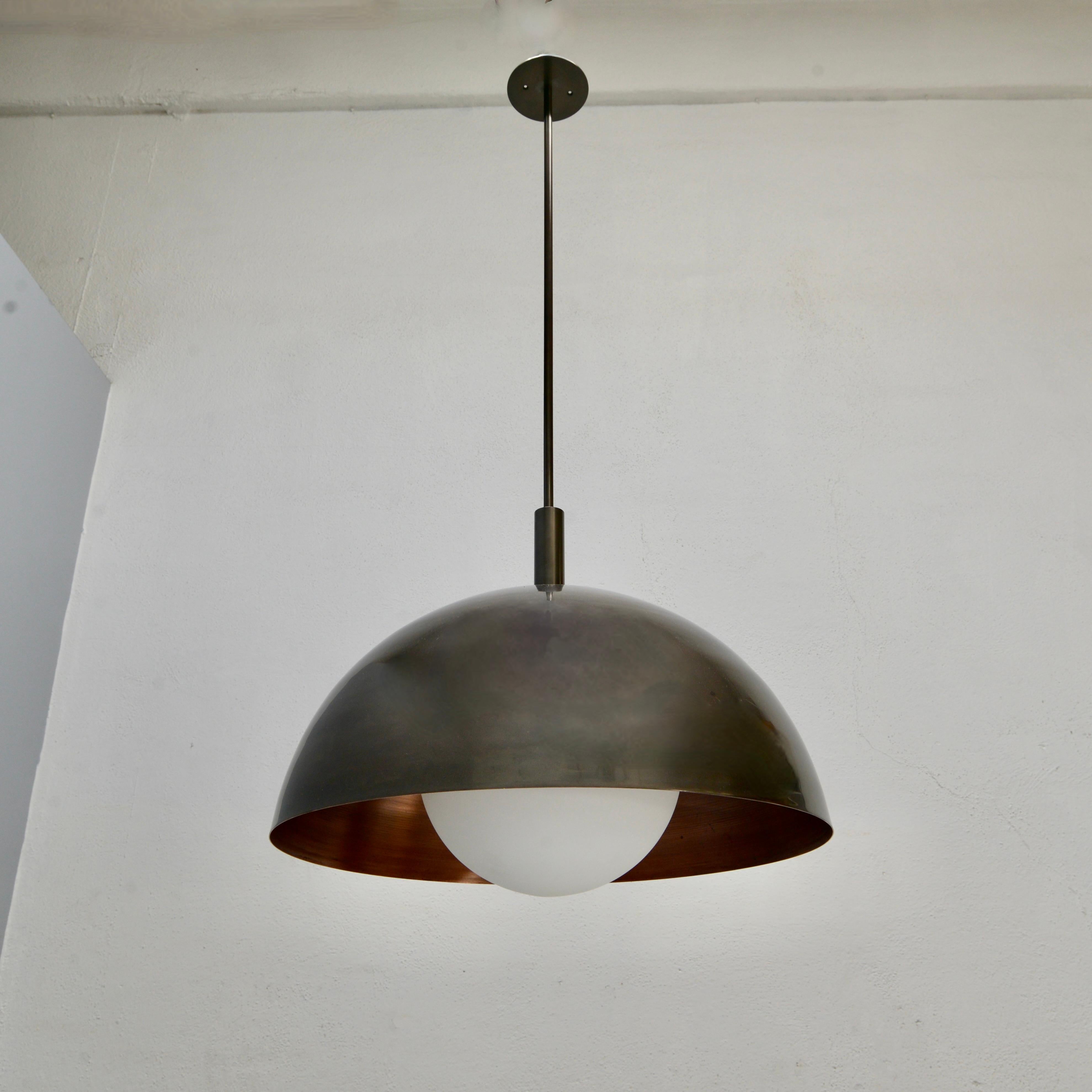 Mid-Century Modern Large LUdome Copper Pendant For Sale