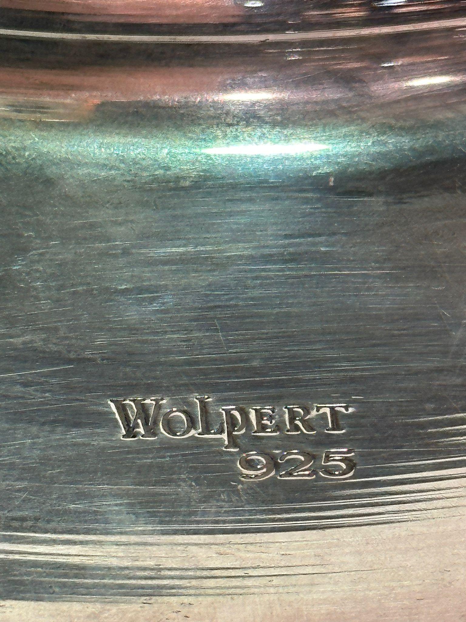 Bandeja redonda grande de plata de ley Ludwig Wolpert Moderno en venta