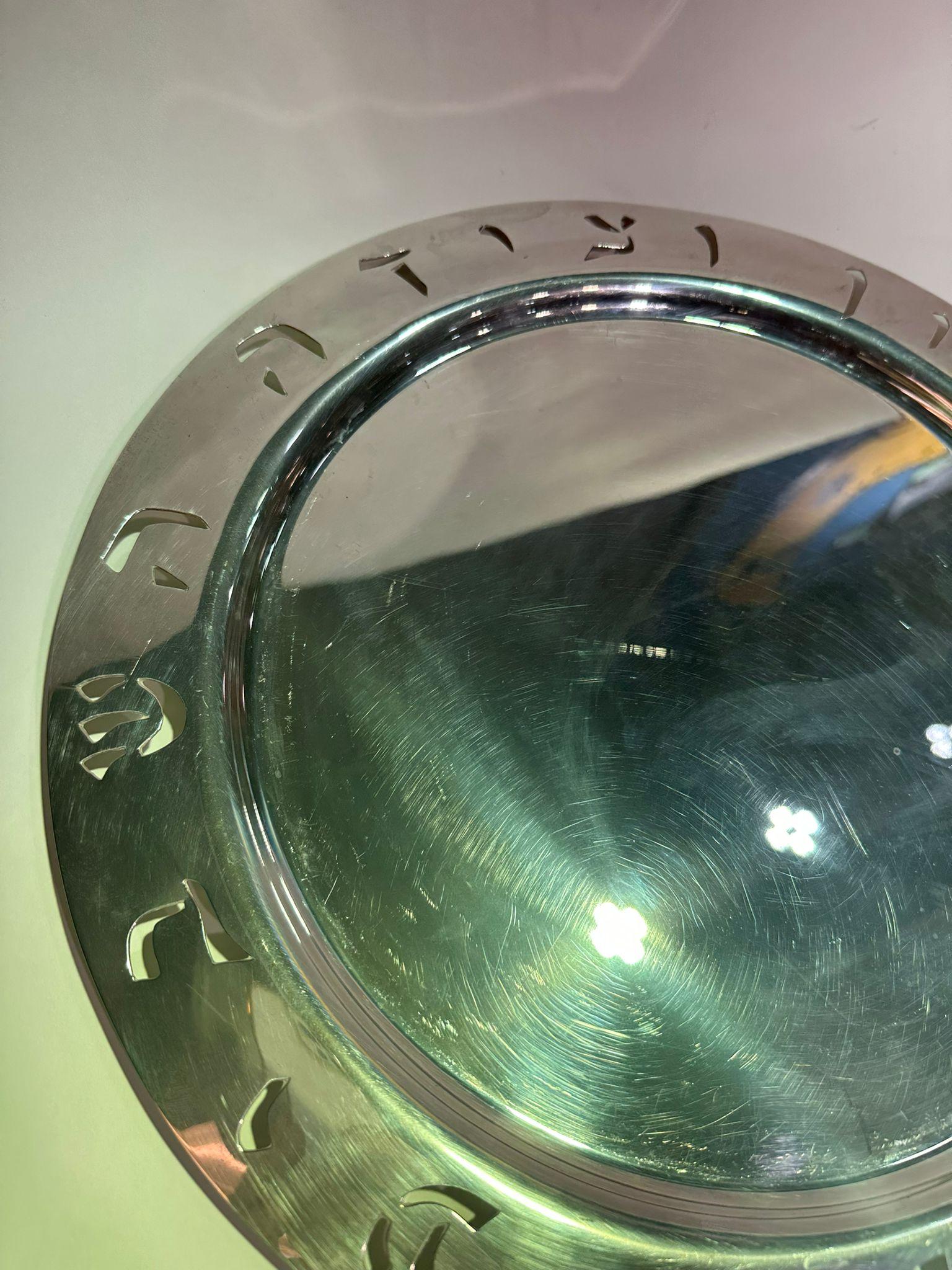 Bandeja redonda grande de plata de ley Ludwig Wolpert en venta 2