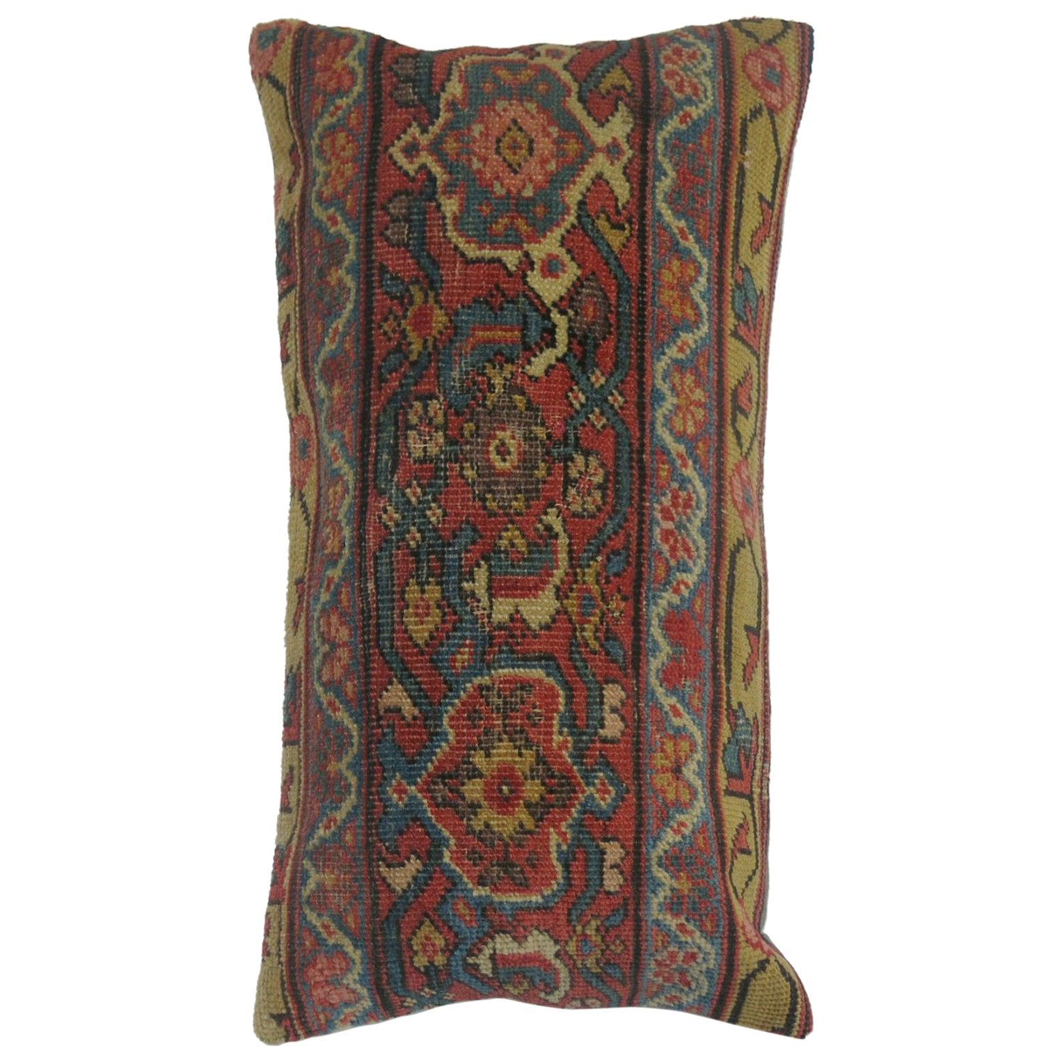 Large Lumbar Pillow from a Persian Mahal Rug For Sale
