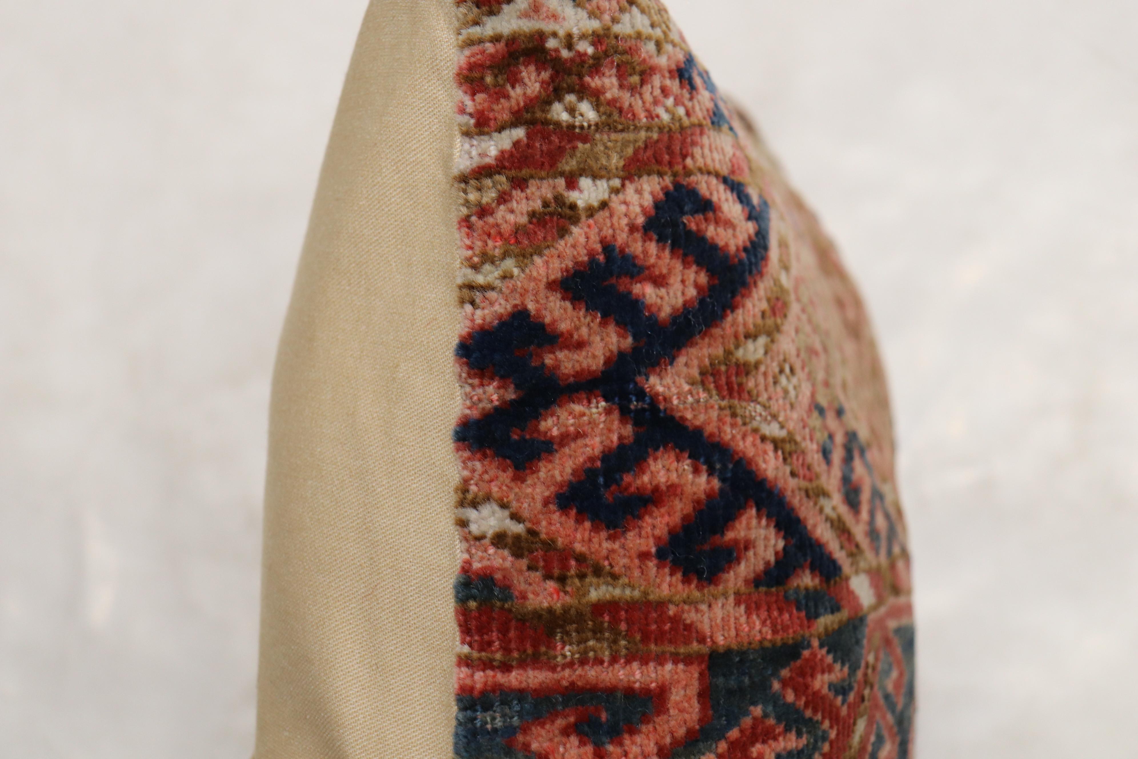 Pillow made from a 19th-century Turkeman rug in a square size. Polyfill insert and zipper closure provided.

Measures: 16