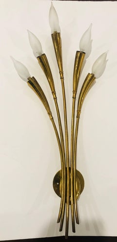 Large Lumi Italian Midcentury Floral Wall Light
