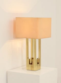 Grande lampe de bureau Lumica en laiton, Espagne, 1970