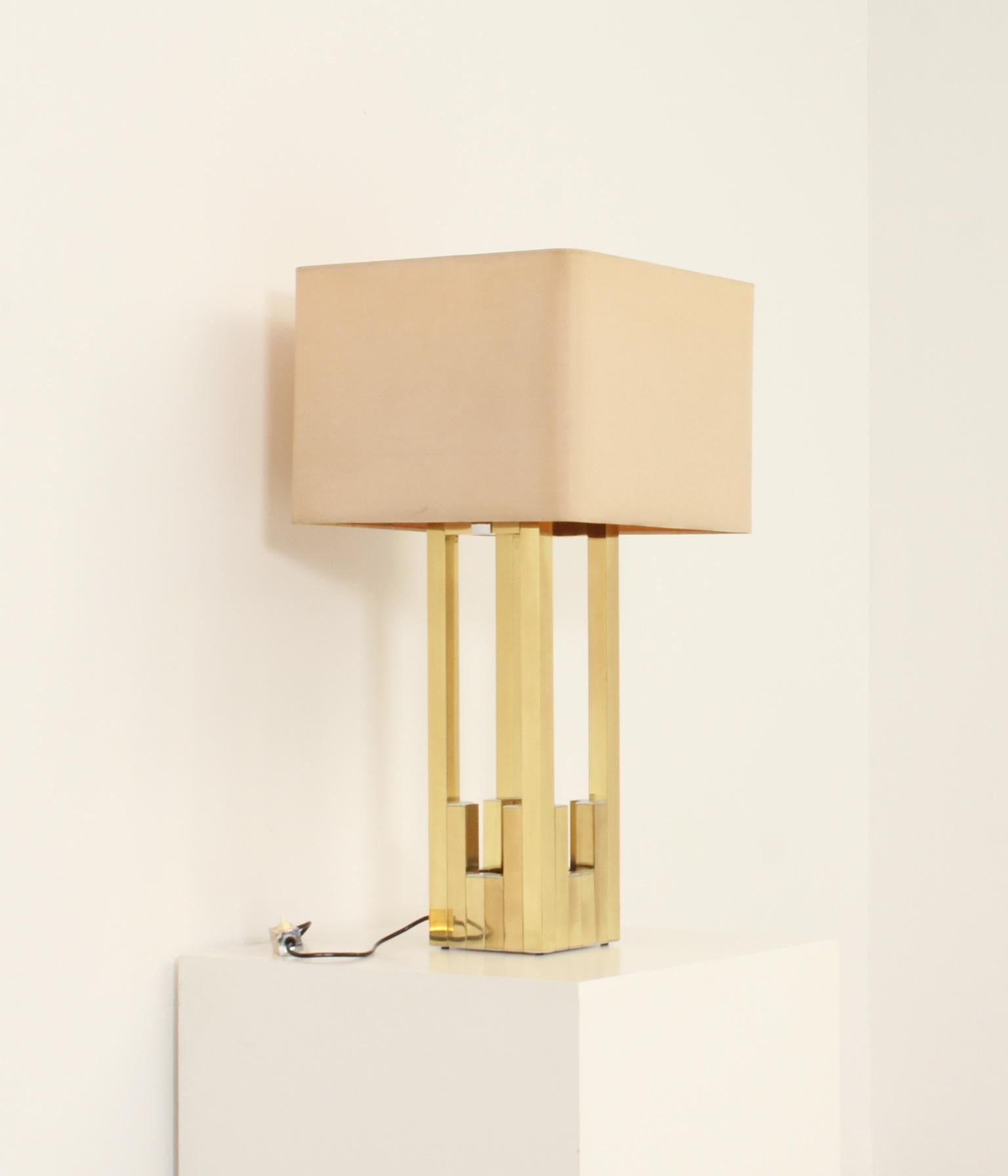 Modern Large Lumica Brass Table Lamp, Spain, 1970s For Sale