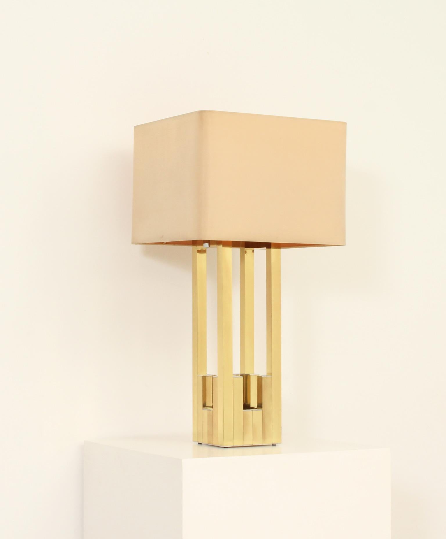 Spanish Large Lumica Brass Table Lamp, Spain, 1970s For Sale