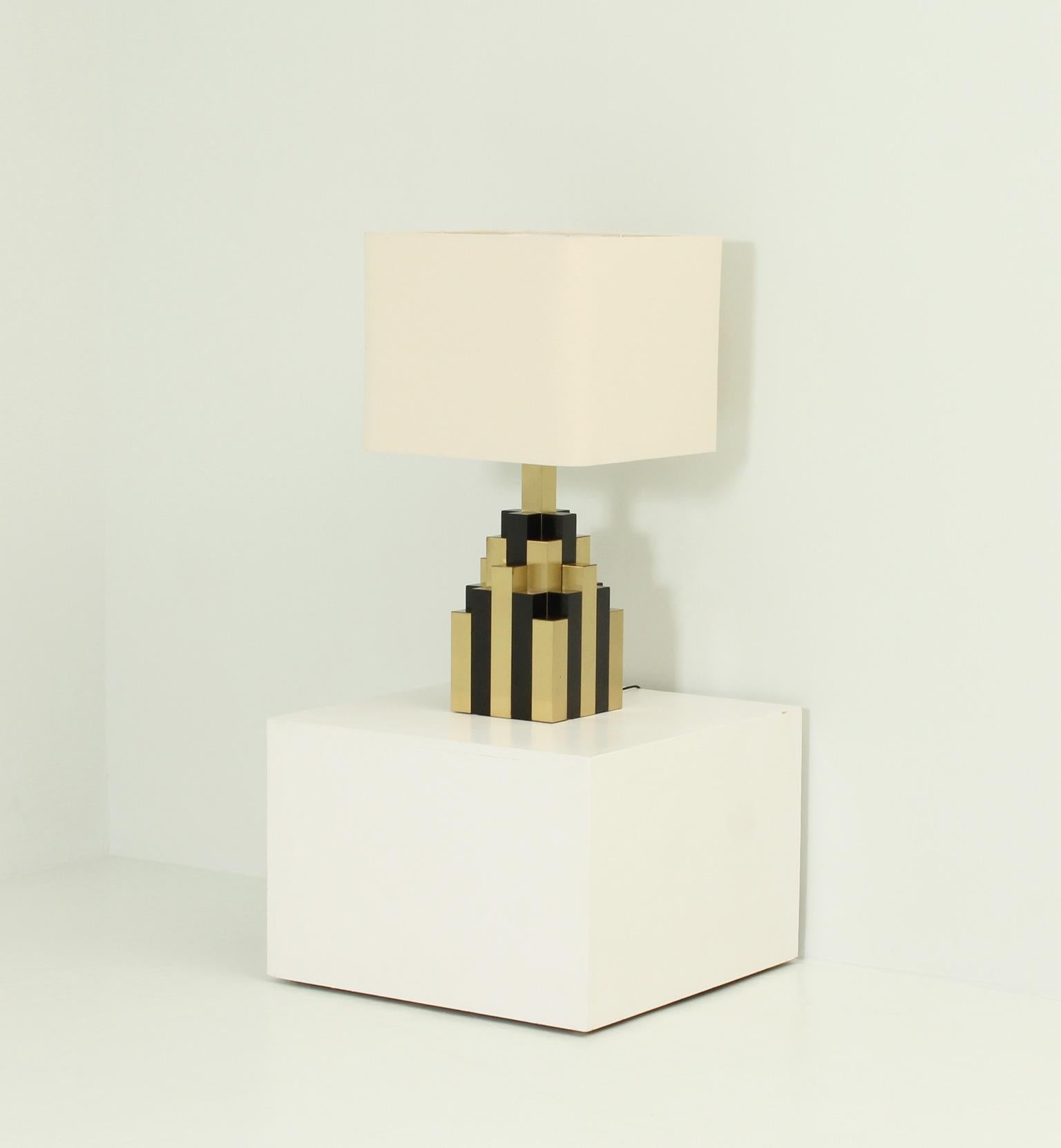 Late 20th Century Large Lumica Cityscape Table Lamp, Spain, 1970's For Sale