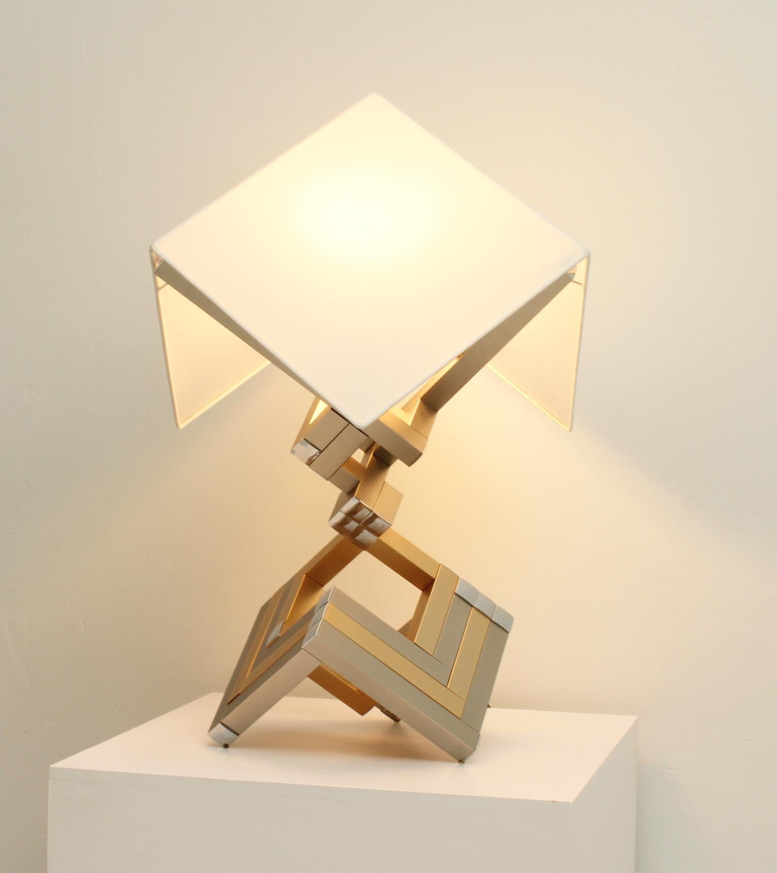 Brass Large Lumica Table Lamp, Spain, 1970's