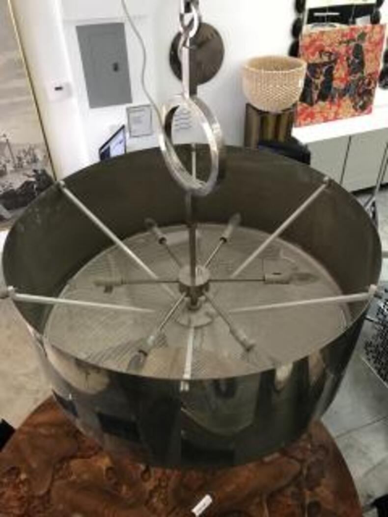 Large Luminaire Metal Chandelier, 1970s For Sale 2