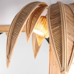 Large luminous rattan double Coconut Tree / Palm Tree Mirror