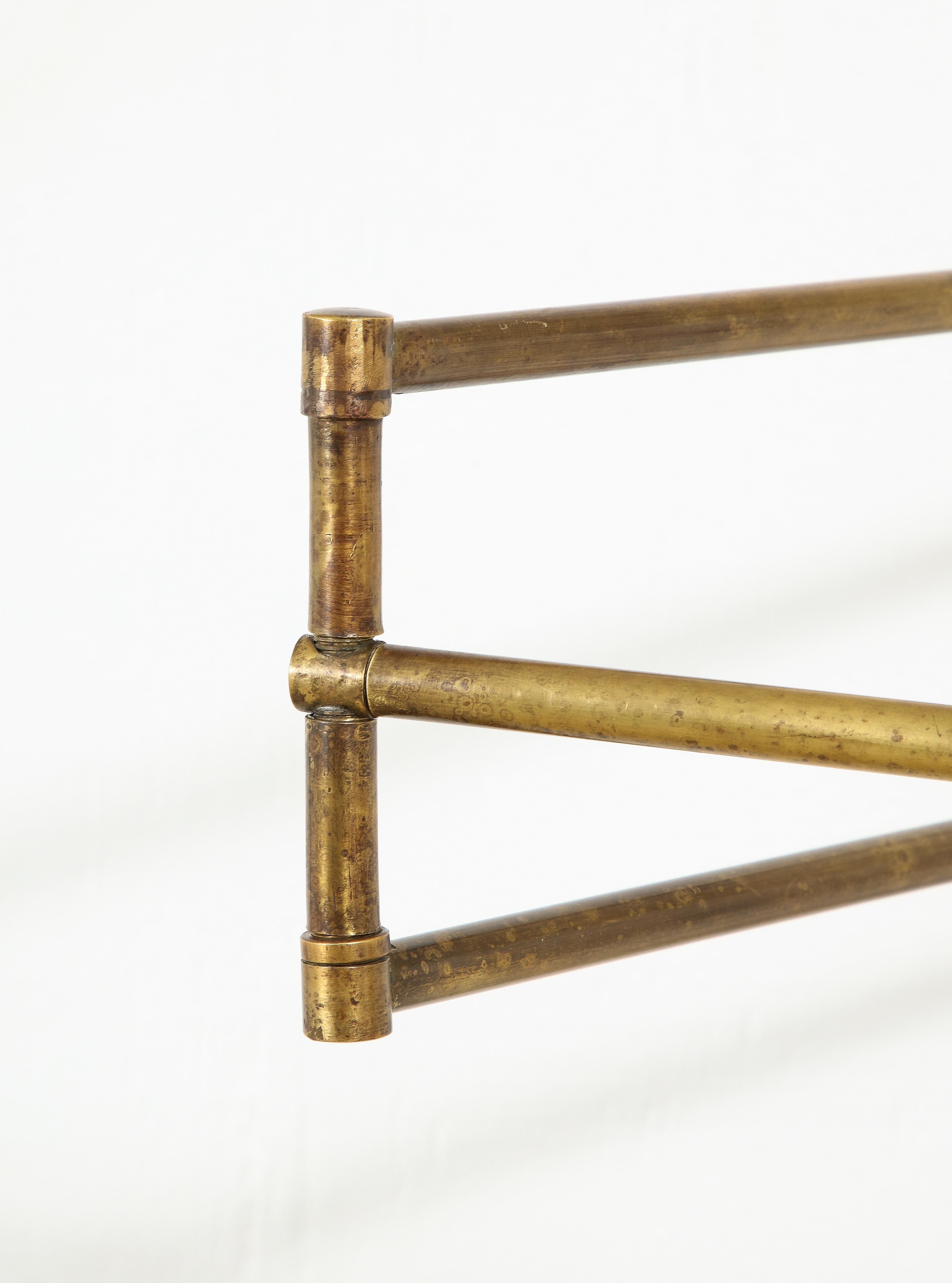 Mid-Century Modern Large Lunel Brass Rectangle Swingarm, France 1950's For Sale