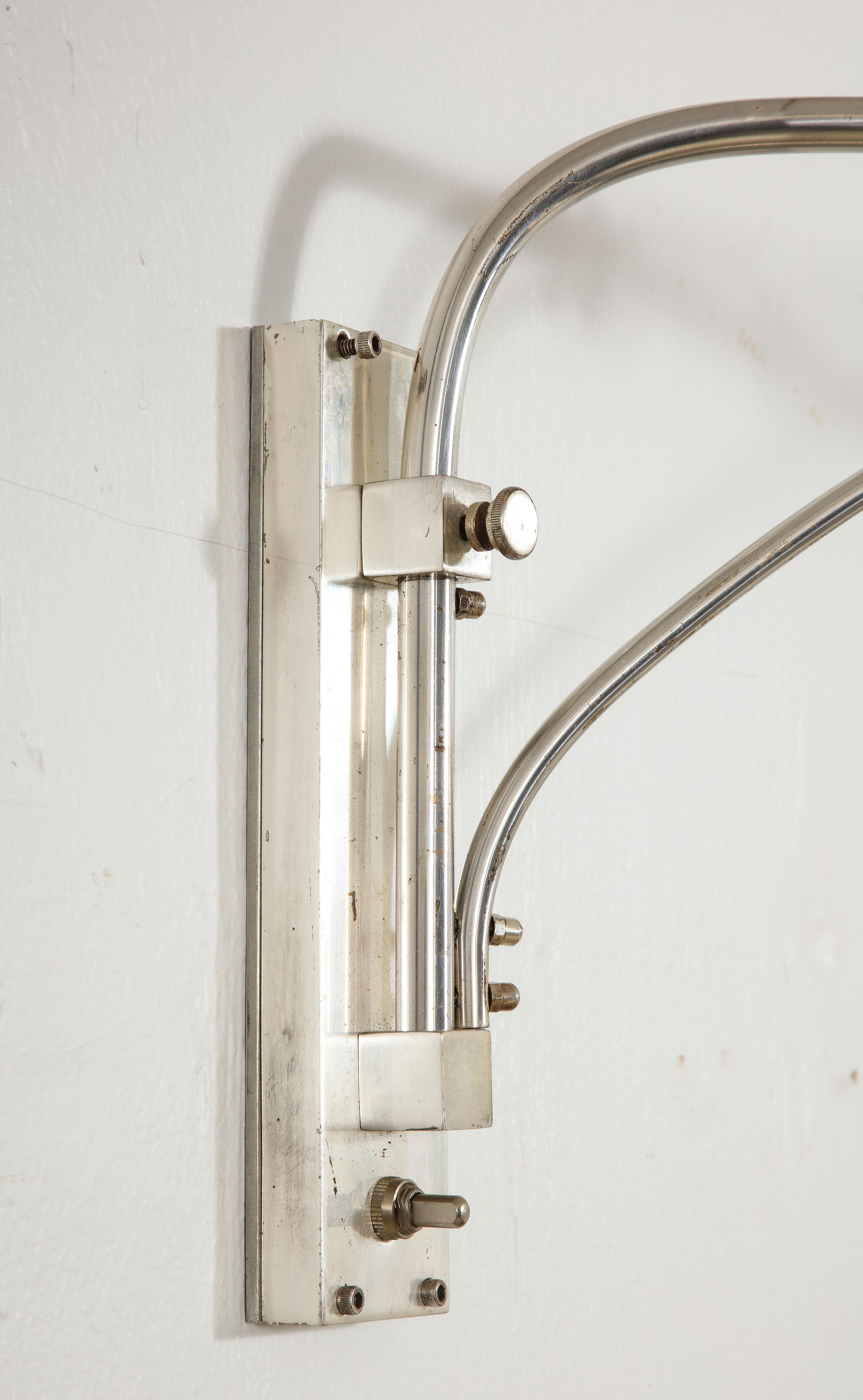 Large Lunel Nickel Plated Swing Arm Sconces, France 1960's For Sale 3