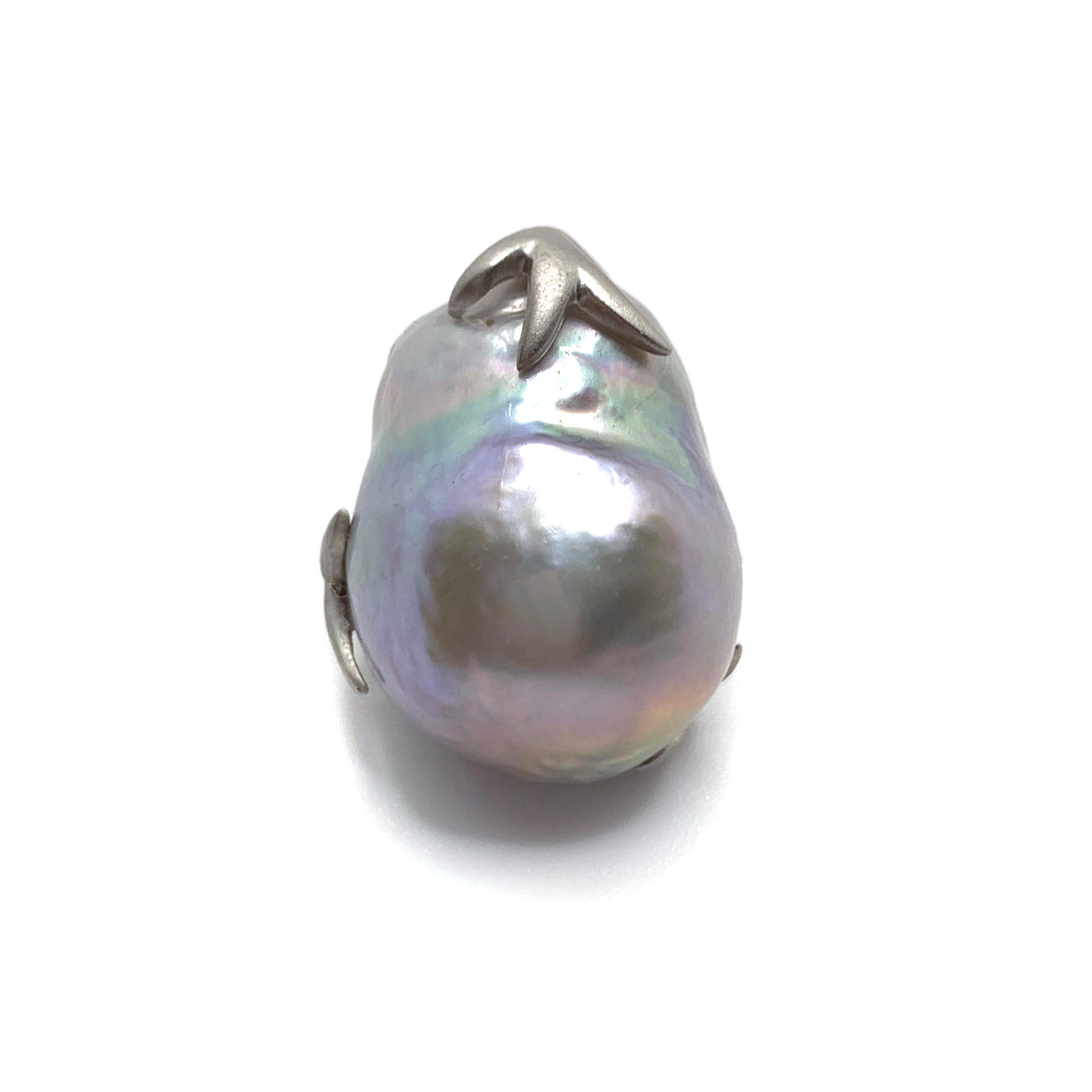 grey baroque pearl earrings