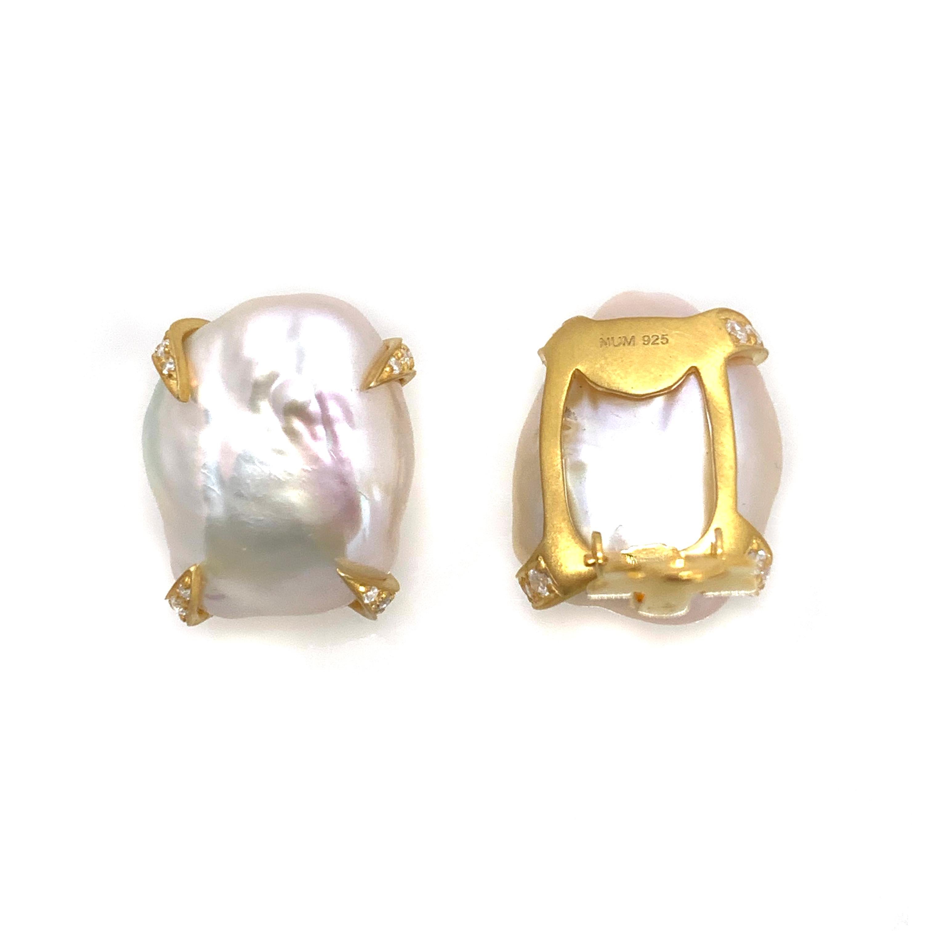 large flat pearl earrings