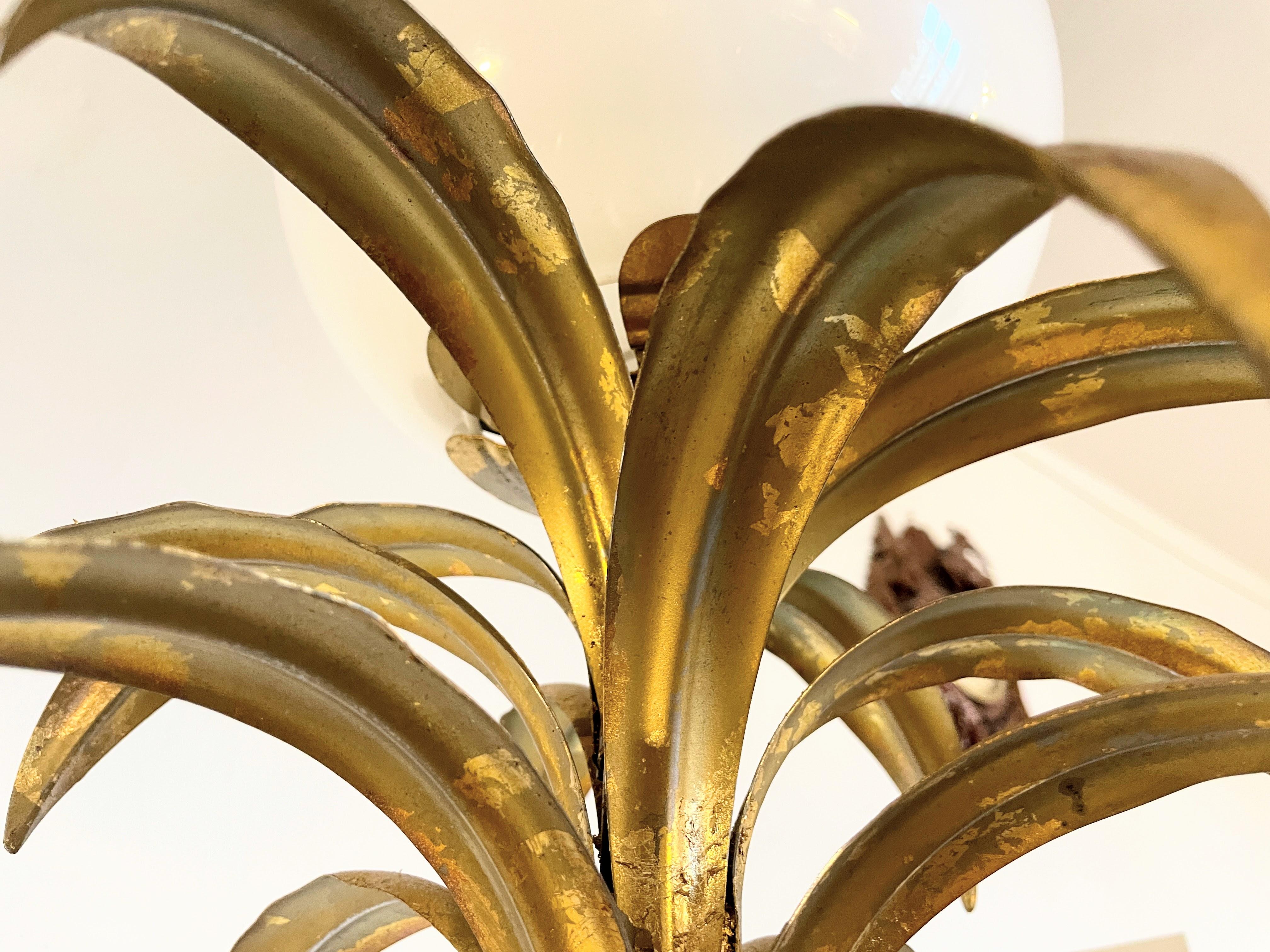 Große, luxuriöse Stehlampe mit Ananas aus vergoldetem Metall und Glas im Angebot 5