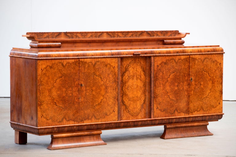 Veneer Large & Luxurious French Art Deco Buffet, 1930s For Sale