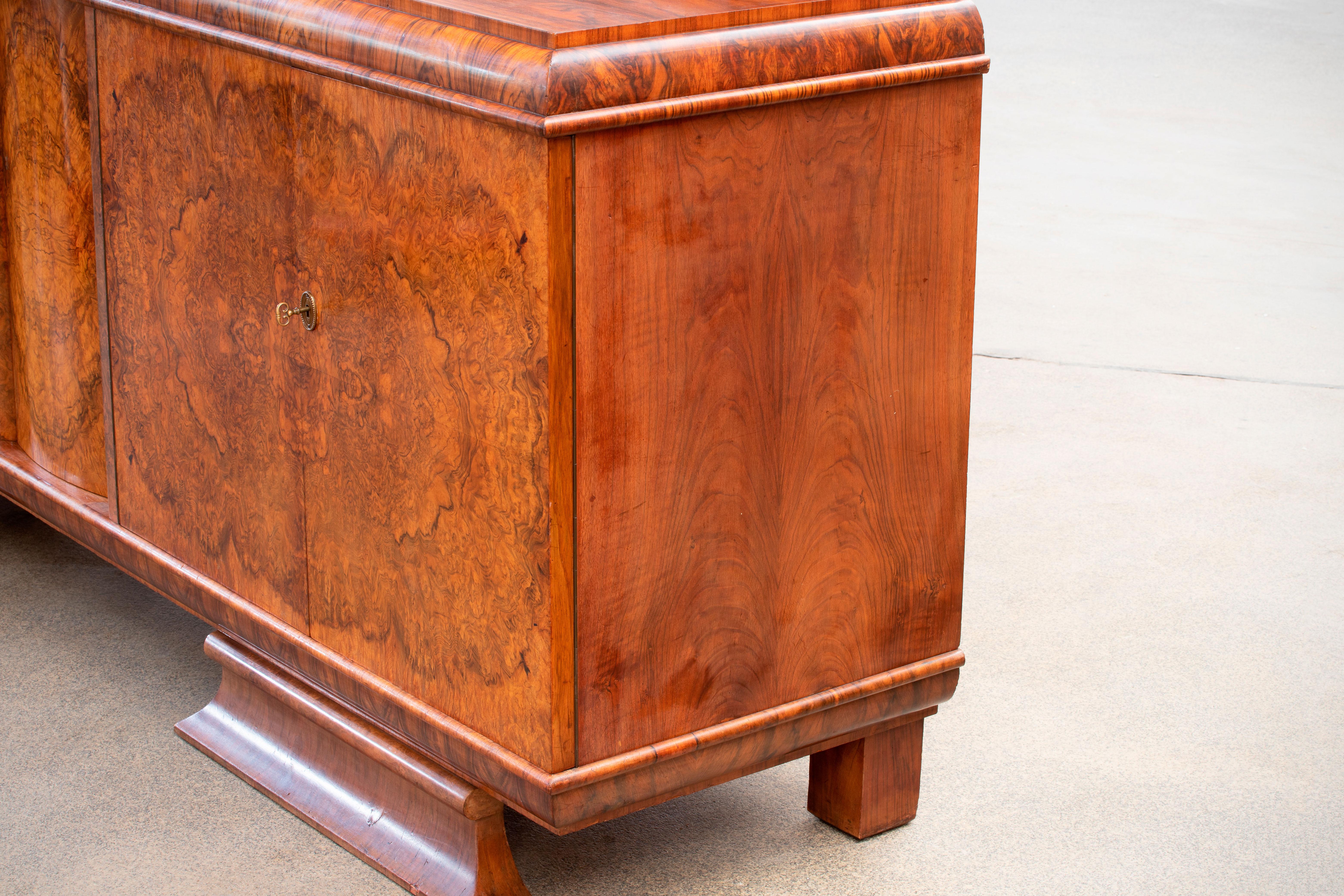 Veneer Large & Luxurious French Art Deco Buffet, 1930s For Sale