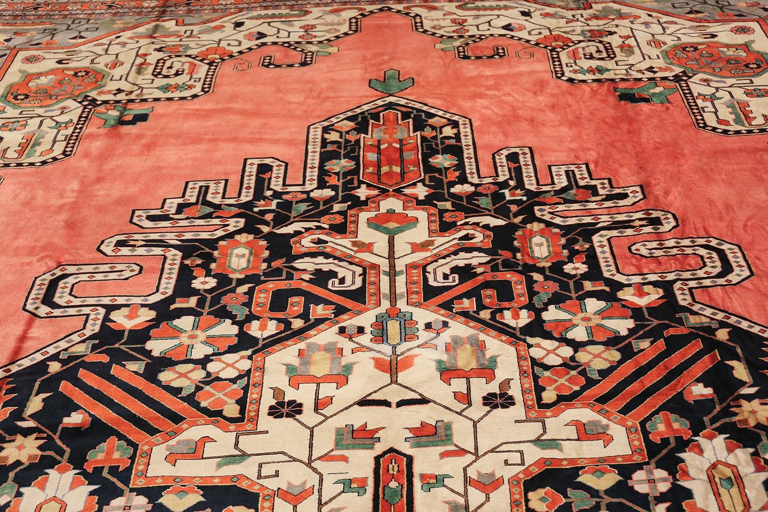 Vintage Persian Silk Heriz Rug. Size: 13 ft 1 in x 19 ft  For Sale 8