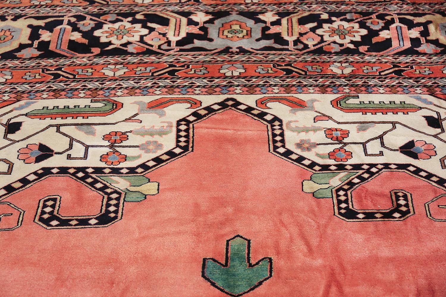 20th Century Vintage Persian Silk Heriz Rug. Size: 13 ft 1 in x 19 ft  For Sale
