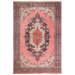 Alfombra vintage persa Heriz de seda. Tamaño: 13 pies 1 pulgada x 19 pies