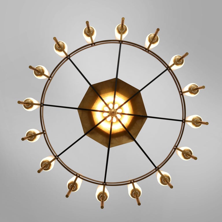 Large Luxus Chandelier by Uno and Östen Kristiansson For Sale at 1stDibs