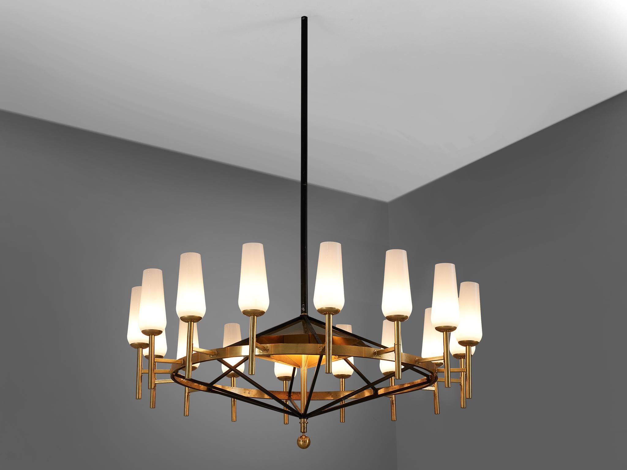Mid-Century Modern Large Luxus Chandelier by Uno and Östen Kristiansson