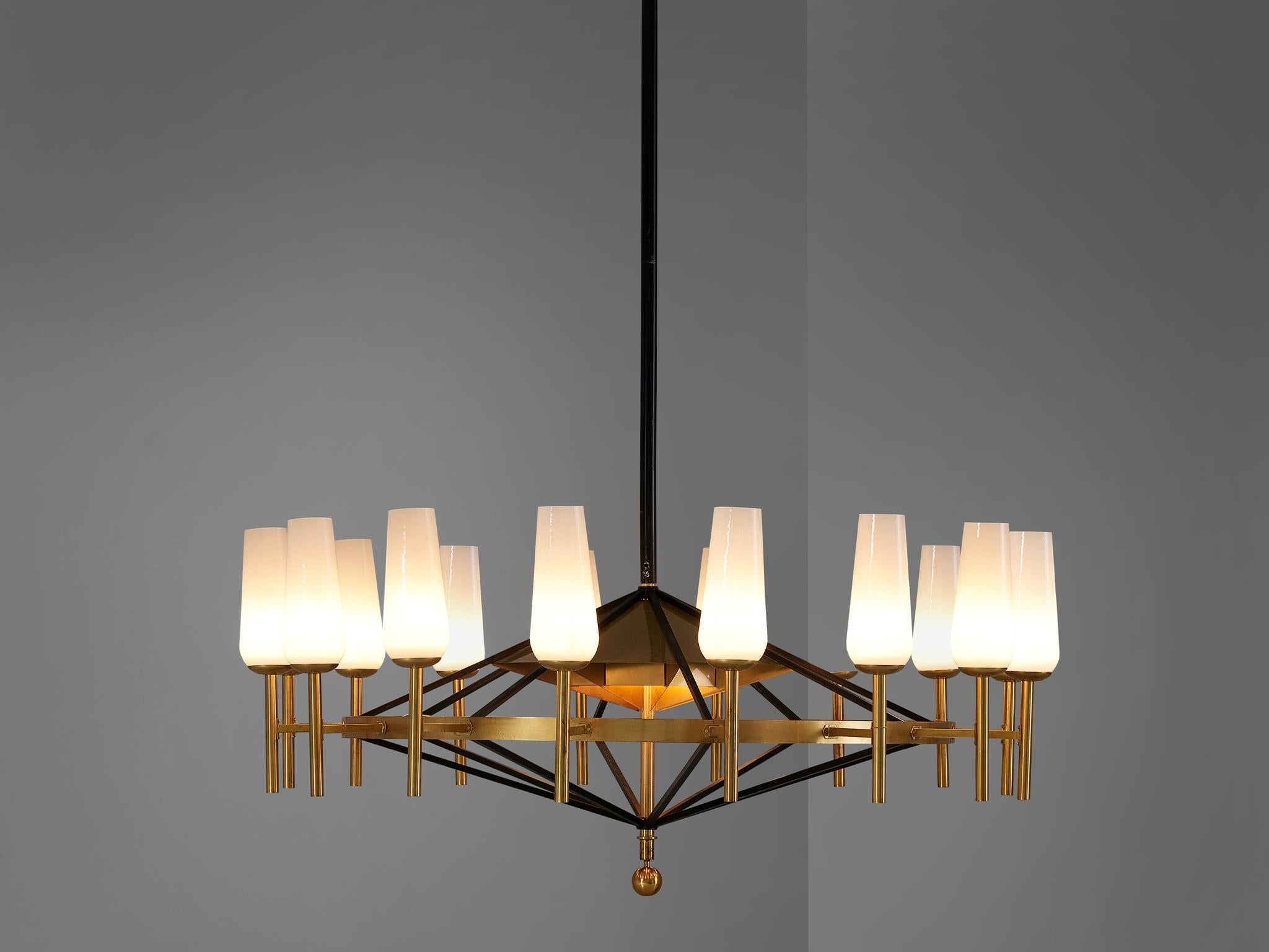 Swedish Large Luxus Chandelier by Uno and Östen Kristiansson