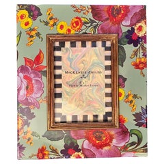 Used Large Mackenzie-Childs Flower Market Picture Frame with Green Background