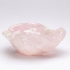 Large Madagascar Rose Quartz Bowl in Organic Shape