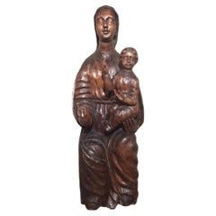 Large Madonna and Child Statue , France 16th century 