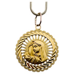 Großer Madonna-Gold-Anhänger