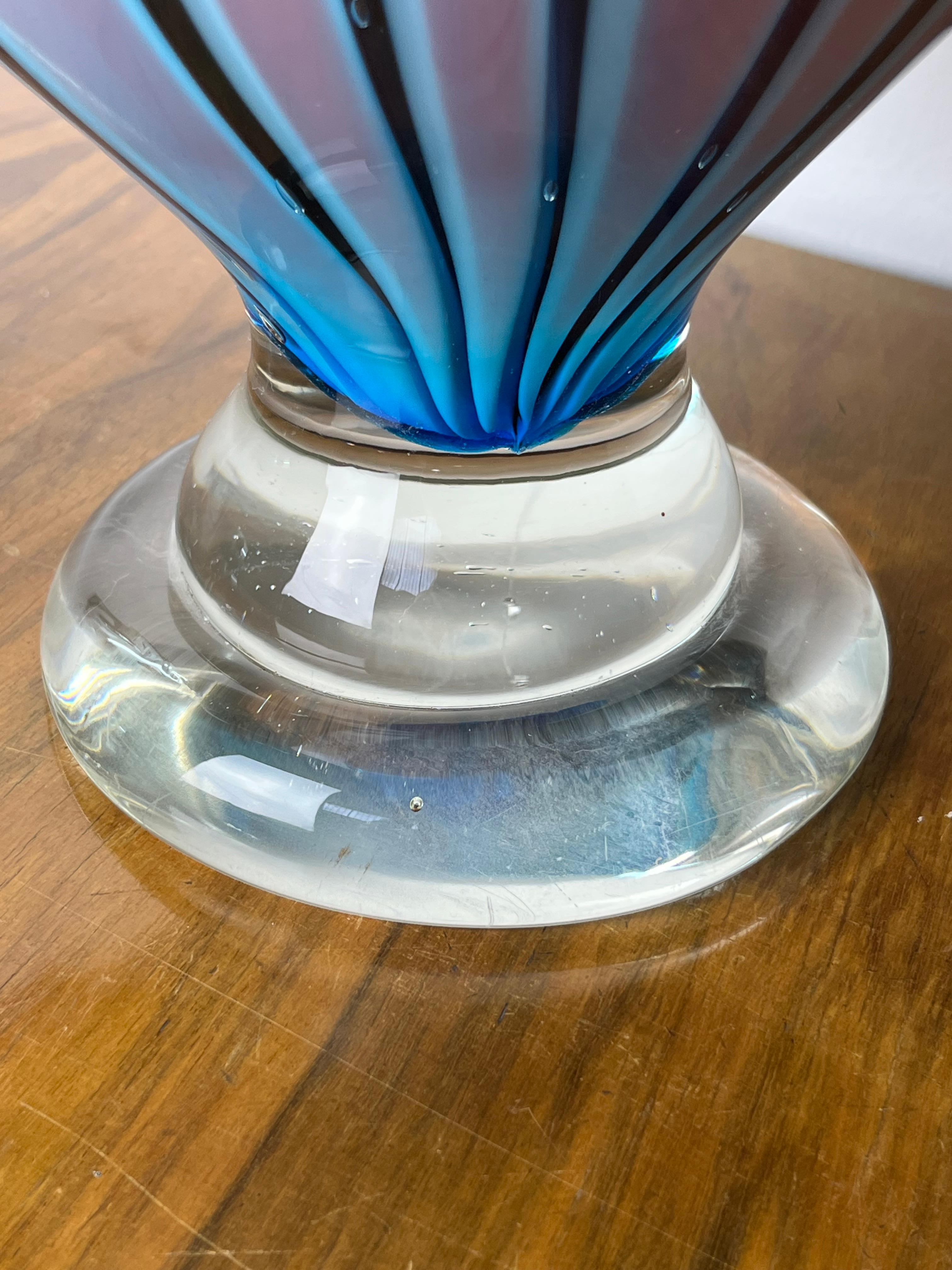 Large Maestri Muranesi Mid-century Polychrome Murano Submerged Glass Vase, 1950s For Sale 3