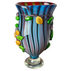 Grand vase en verre immergé polychrome de Murano du milieu du siècle, années 1950, I Muranesi