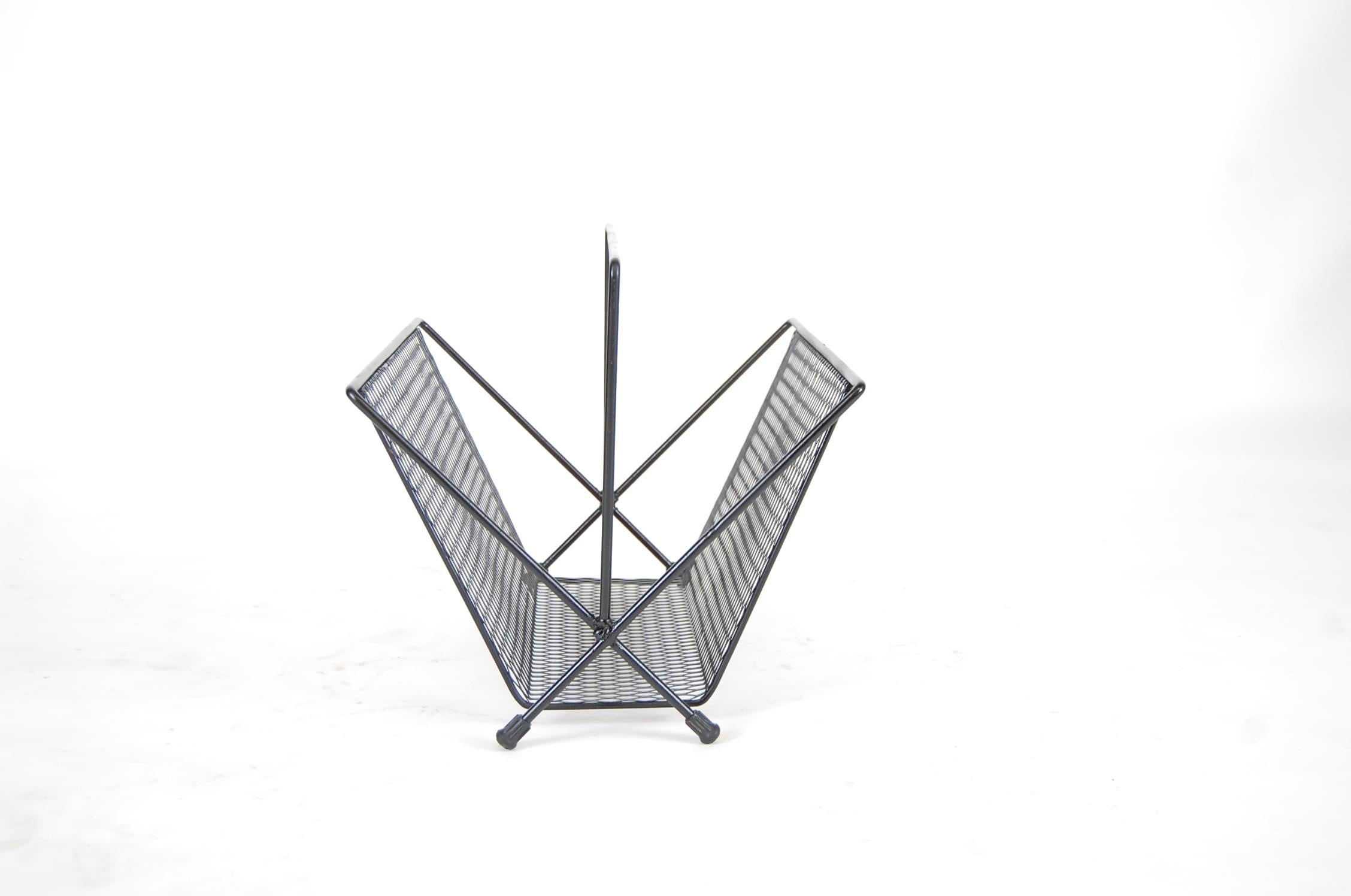 Large Magazine Rack in the Manner of Mathieu Matégot In Good Condition For Sale In Providence, RI