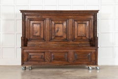 Large Magnificent 19thC Carved Italian Walnut Settle