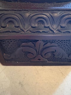 Large Magnificent Antique Pair of Carved Mahogany Urns