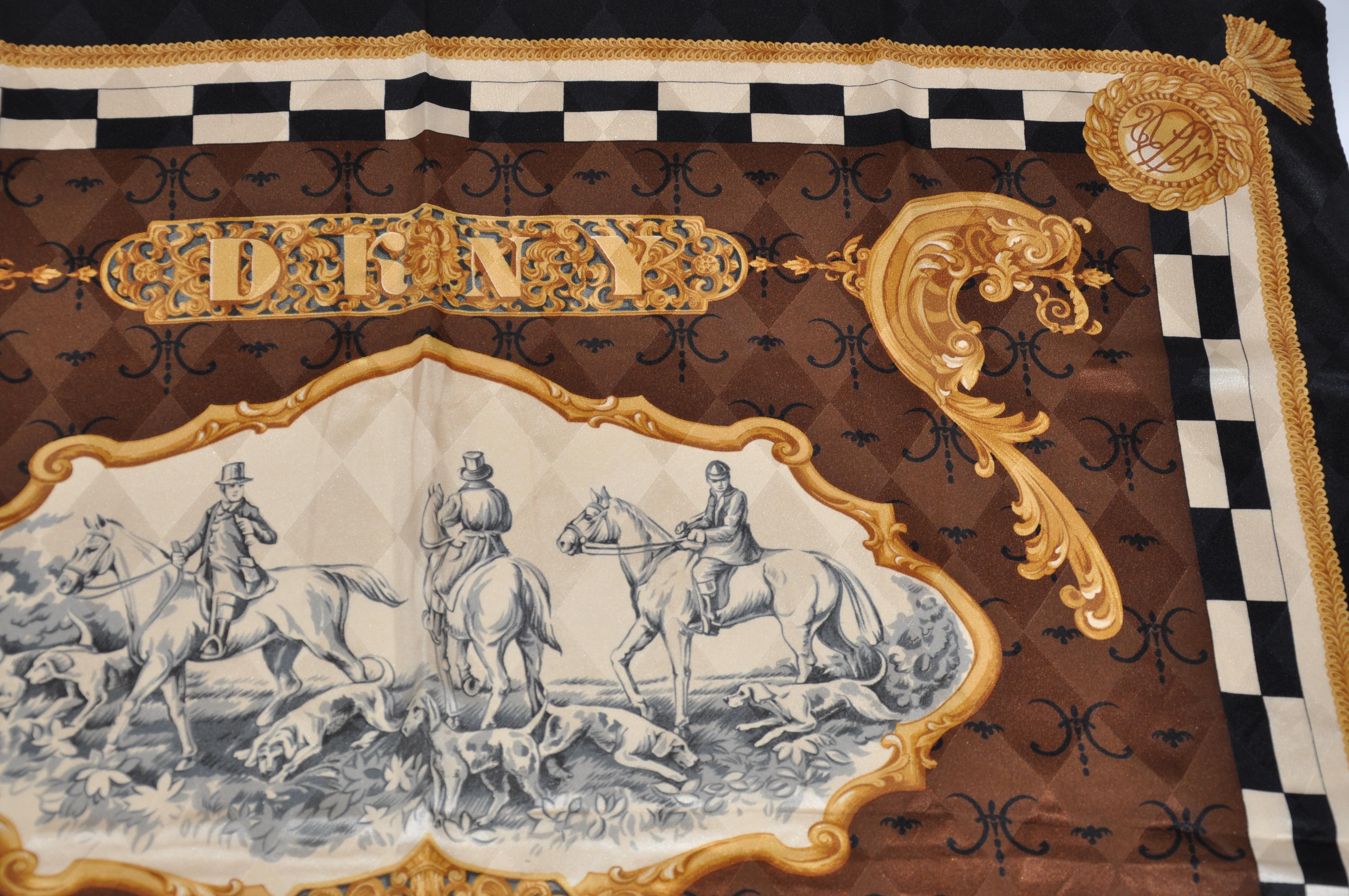 Grande écharpe en soie « Magnificent Day Of Riding » (Un jour magnifique d'équitation) Bon état - En vente à New York, NY