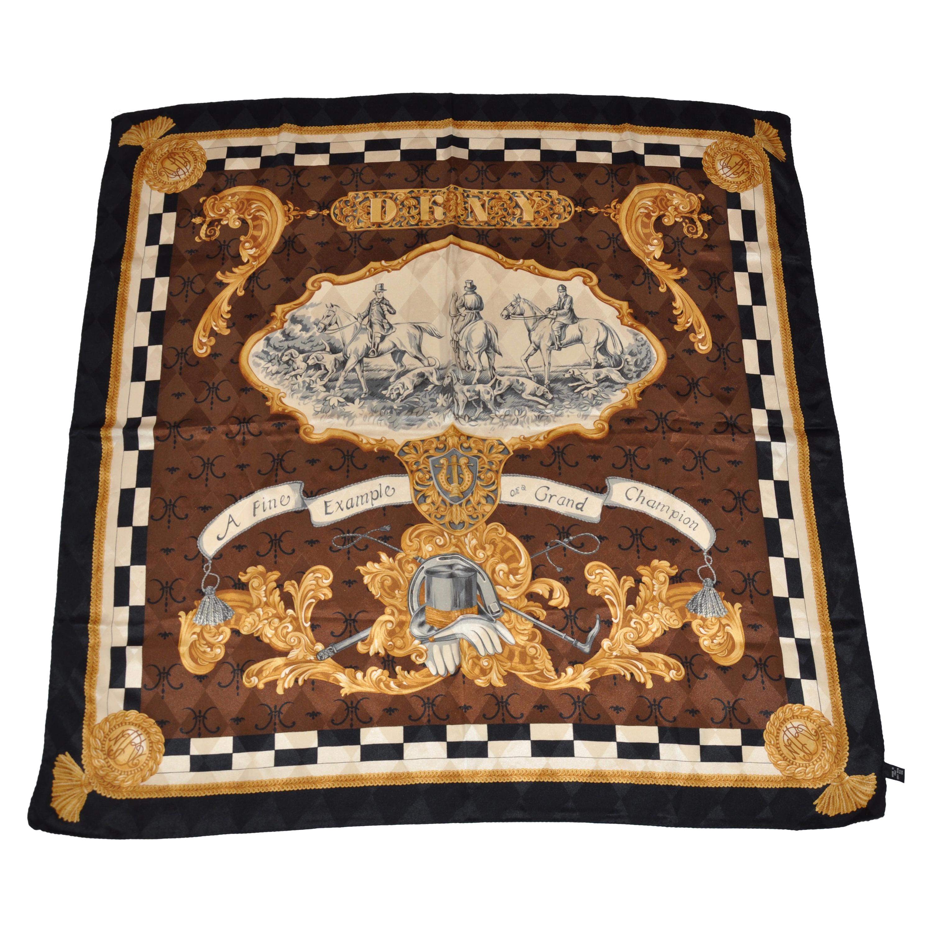 Large "Magnificent Day Of Riding" Silk Scarf For Sale