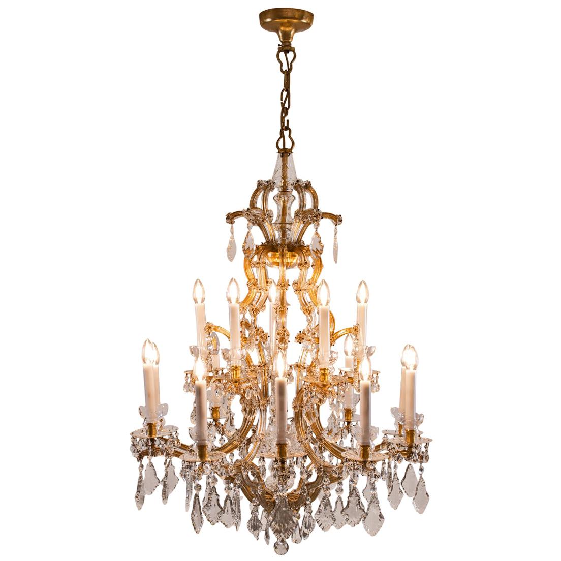 Large Original Magnificent Lobmeyr/Zahn Chandelier Maria Theresia Style, 1920s