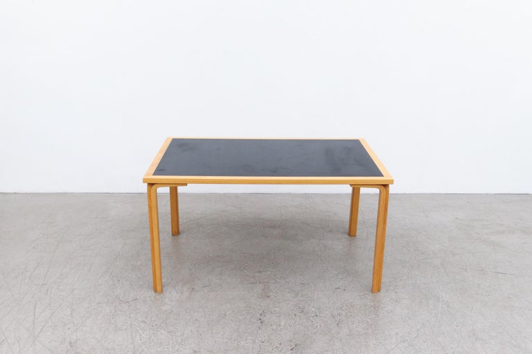 Mid-Century Modern Large Magnus Olesen Dining Table with Black Top For Sale