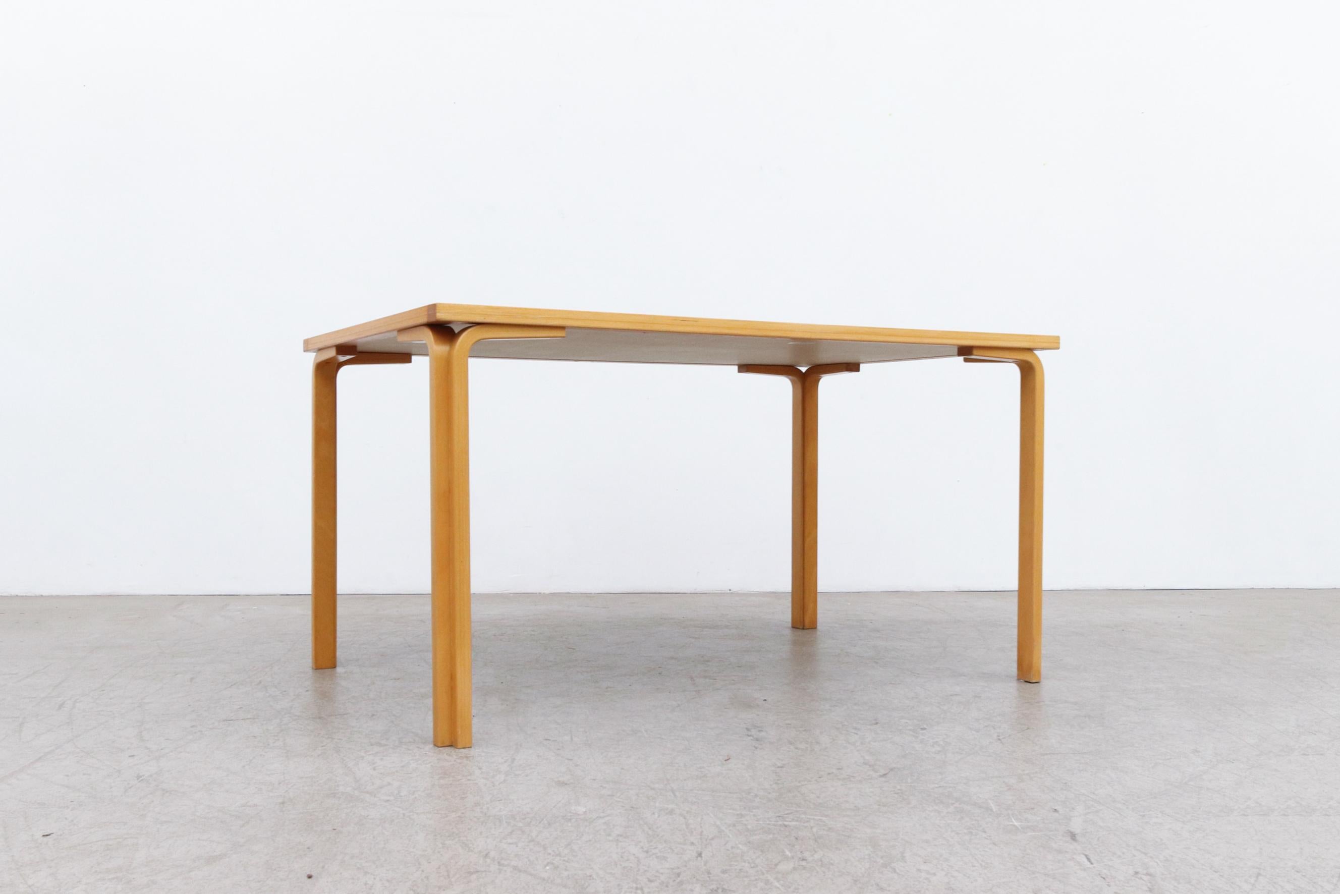 Large Magnus Olesen Dining Table with Black Top and Bent Birch Legs In Good Condition For Sale In Los Angeles, CA