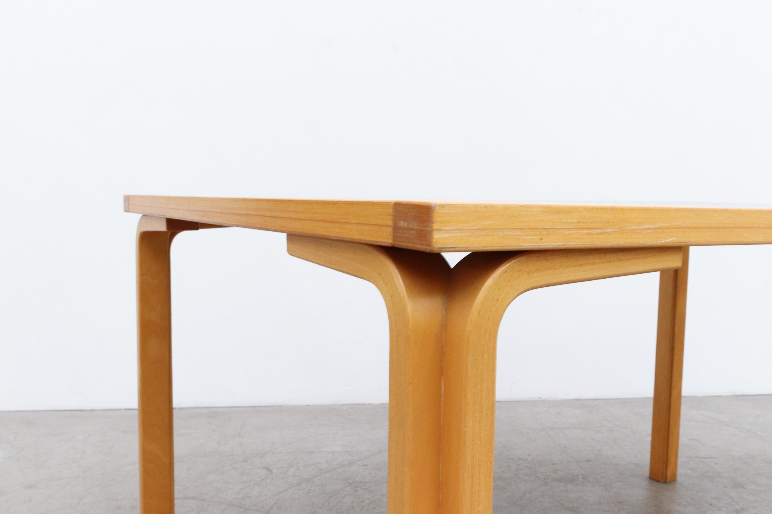 Late 20th Century Large Magnus Olesen Dining Table with Black Top and Bent Birch Legs For Sale