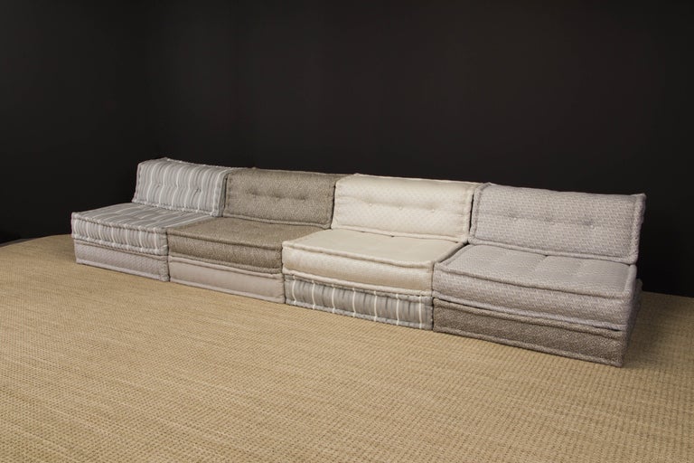 Large 'Mah Jong' Sectional Sofa Set by Hans Hopfer for Roche Bobois, Signed  For Sale 8