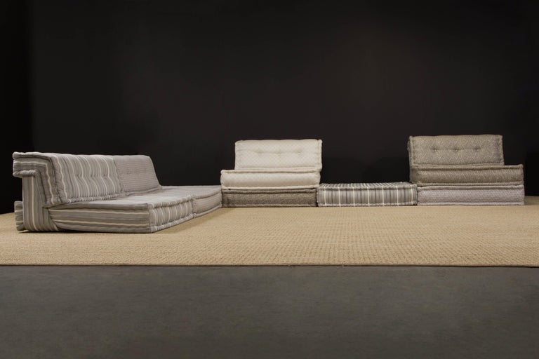 French Large 'Mah Jong' Sectional Sofa Set by Hans Hopfer for Roche Bobois, Signed  For Sale