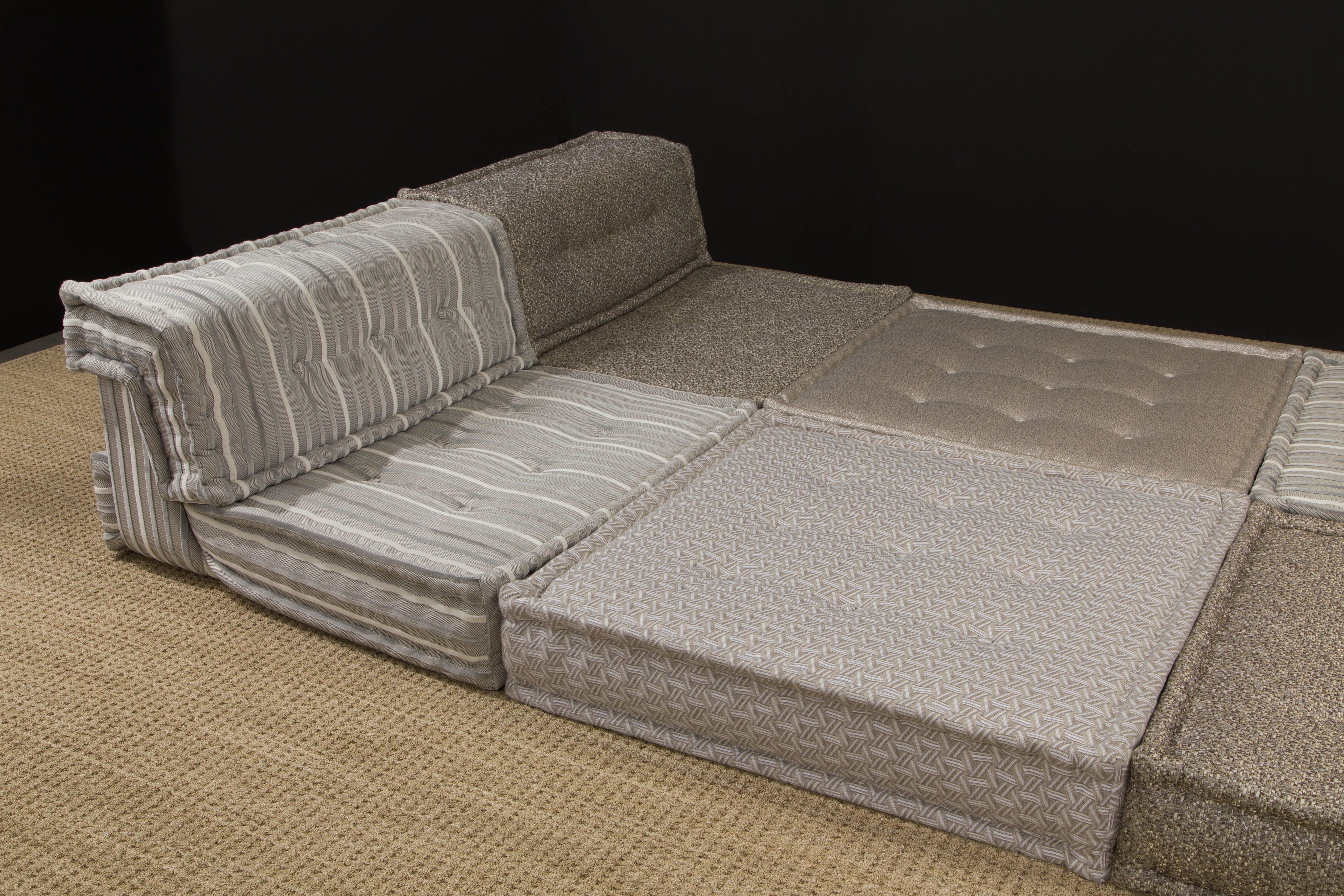 Fabric Large 'Mah Jong' Sectional Sofa Set by Hans Hopfer for Roche Bobois, Signed 