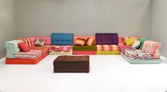 Large Mah Jong sofa in original fabric by Hans Hopfer for Roche Bobois 35 pieces