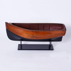 Large Mahogany Antique Boat Model