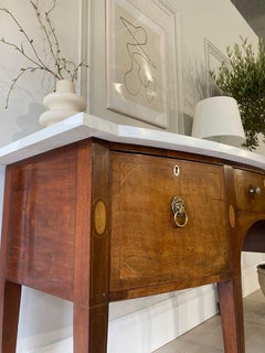 Large Mahogany Antique Sideboard with Marble